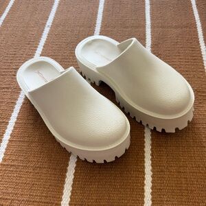 Jeffrey Campbell White Platform Clog Mules